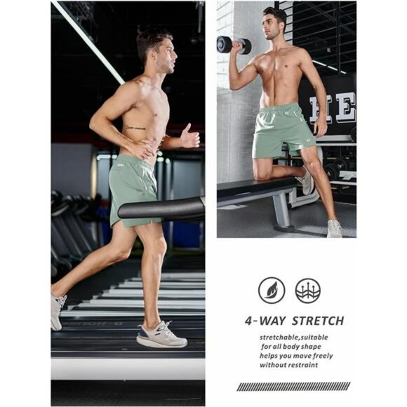 Mens Running Shorts 5 Inch Quick Dry Gym Workout Athletic Tennis Hiking Shorts - Picture 4 of 7